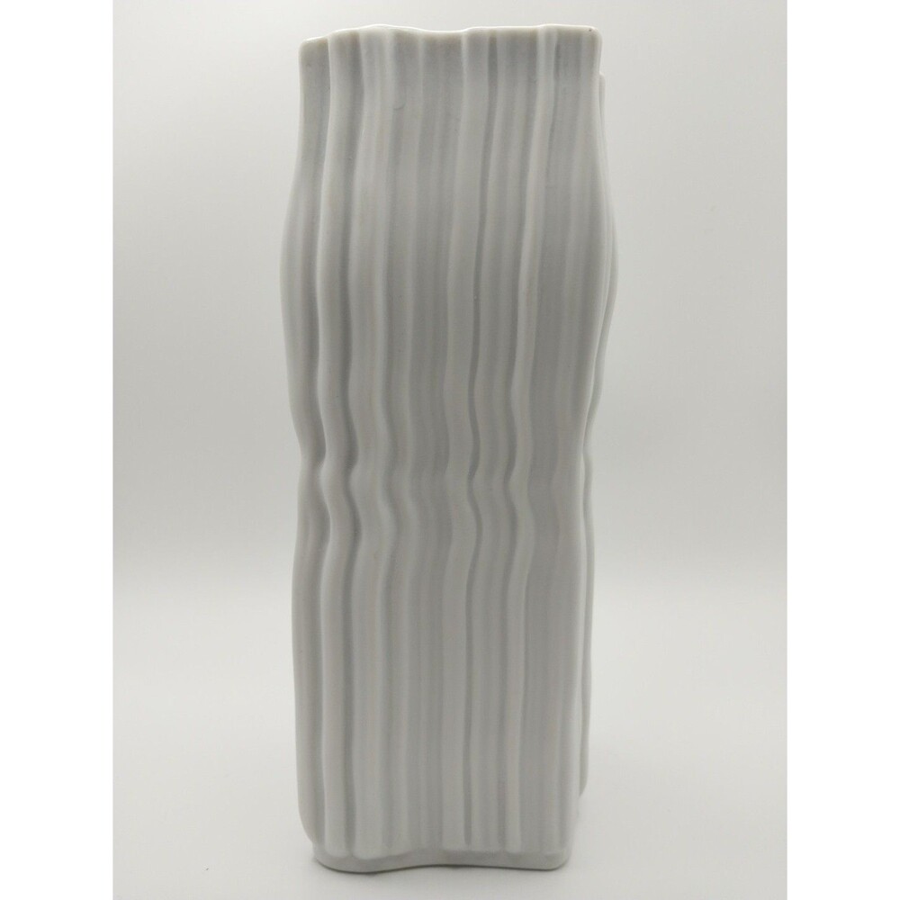 Vintage Naaman Artline White Porcelain Vase 8.25" Mid Century Modern Israel MCM